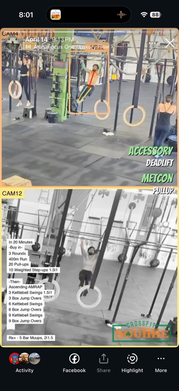 Sharing a workout clip to social media